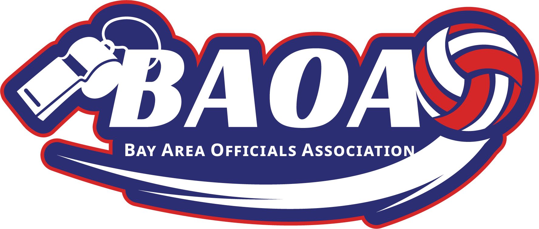 A logo for the bay area officials association.